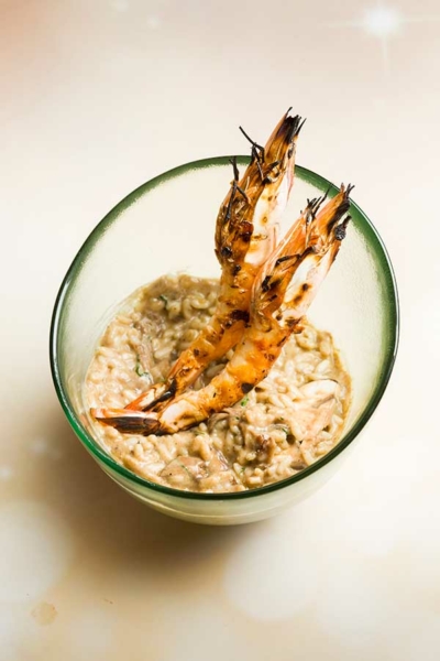 Risotto de cogumelos com camarão selvagem Risotto de cogumelos com camarão selvagem